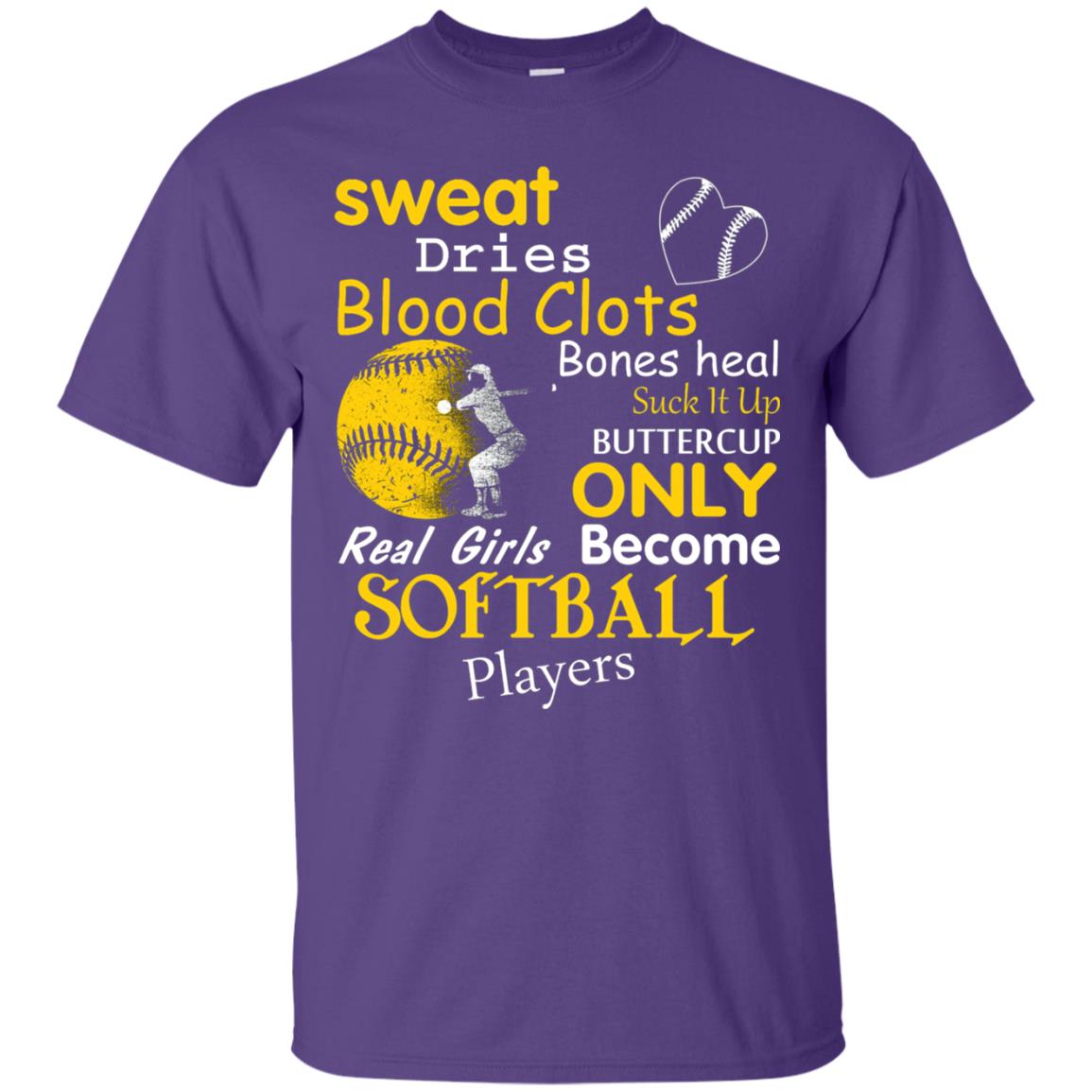Softball Shirt Real Girls Become Softball Players Purple