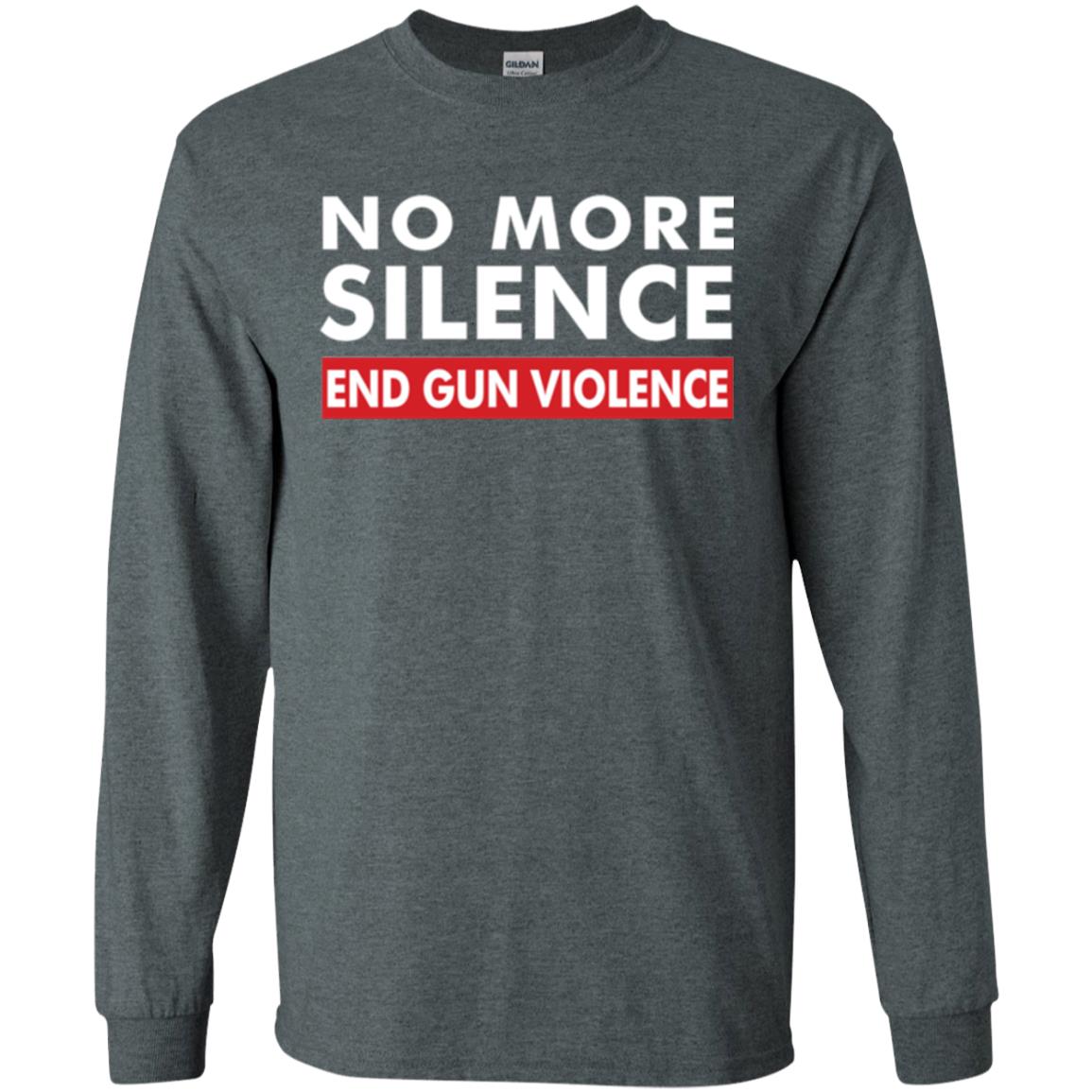 No More Silence End Gun Violence Anti-gun T-shirt Dark Heather