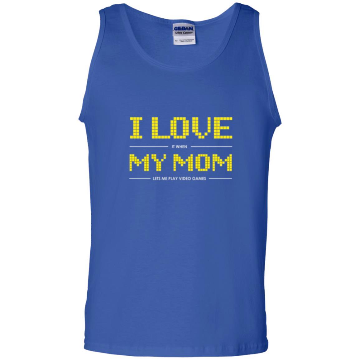 Family T-shirt I Love My Mom Let's Me Play Video Games Royal