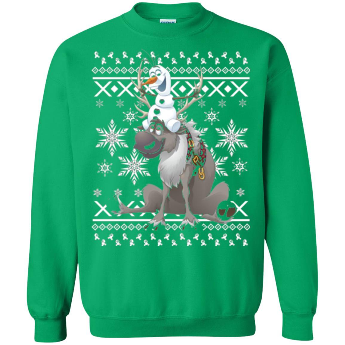 Film T-shirt Frozen Olaf Sven Riding Antler Irish Green