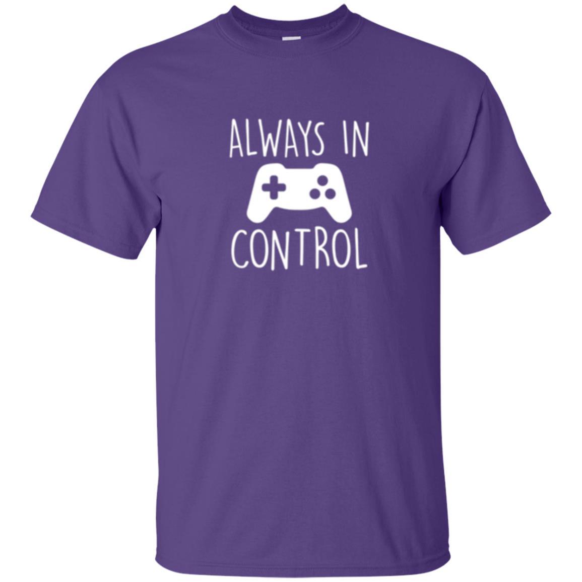 Gamer T-shirt Always In Control Video Game Purple