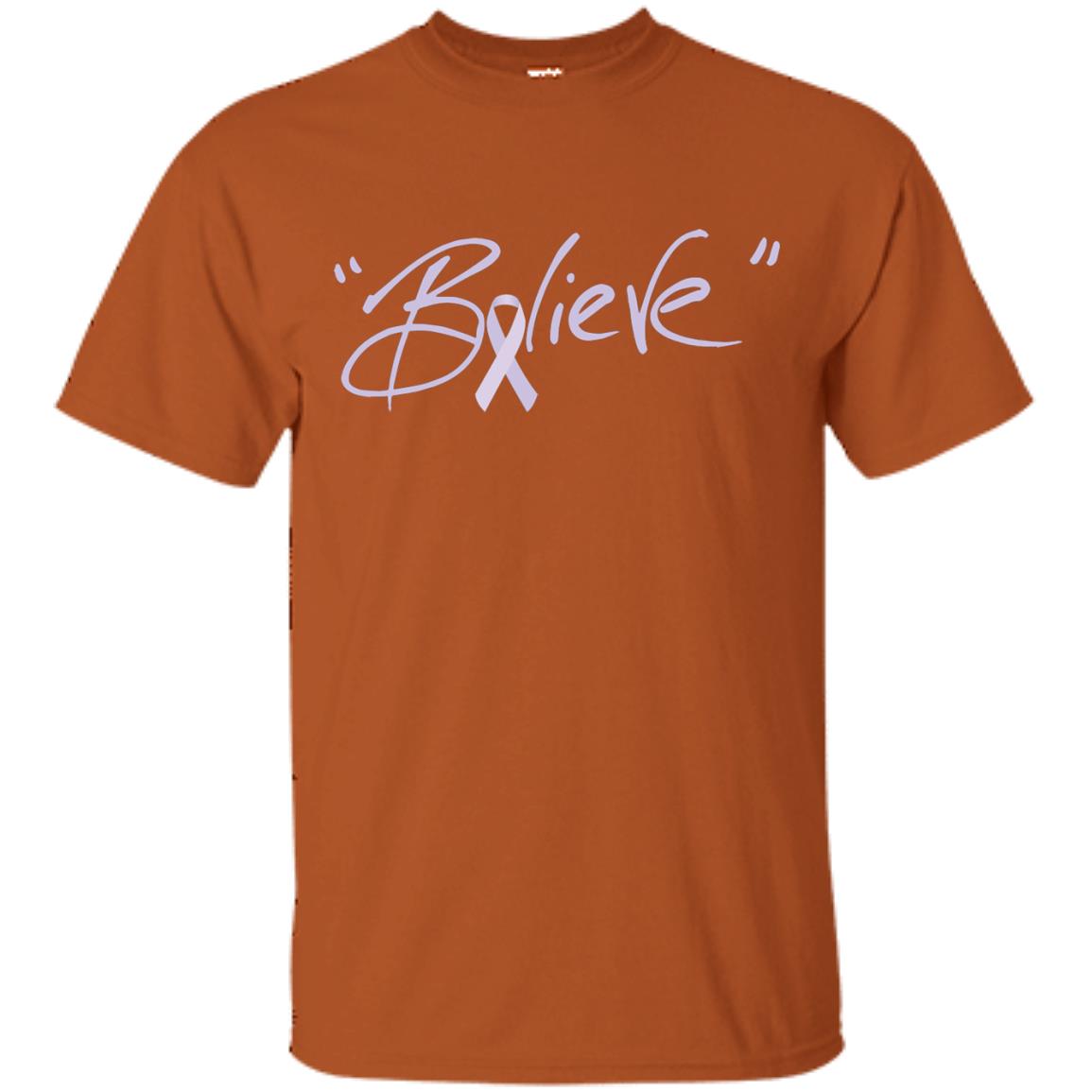 All Cancer Awareness Shirt Lavender Ribbon Believe Texas Orange