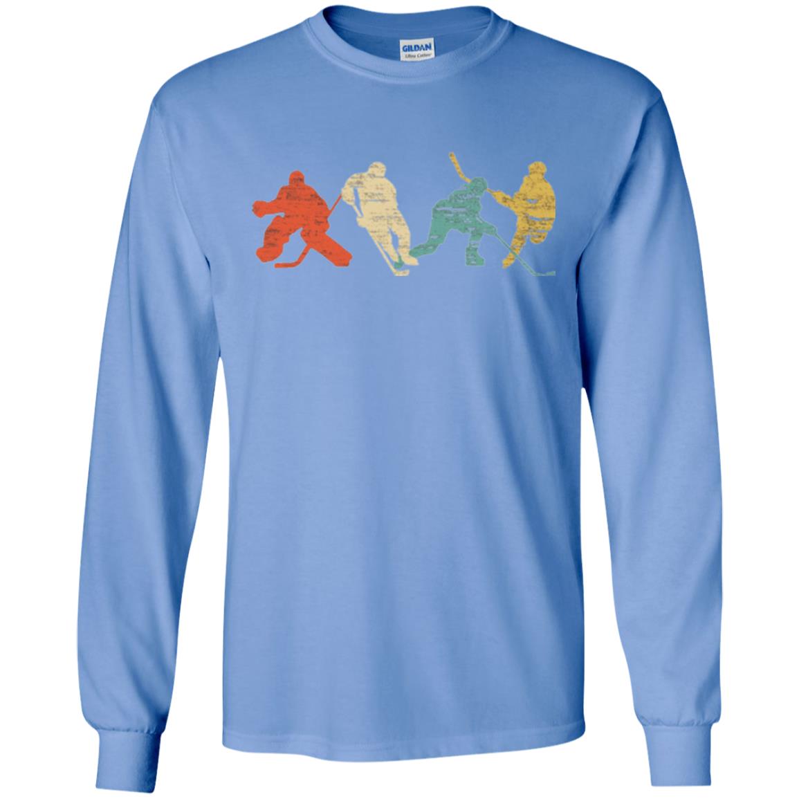 Classic Vintage Style Ice Hockey T-shirt Carolina Blue