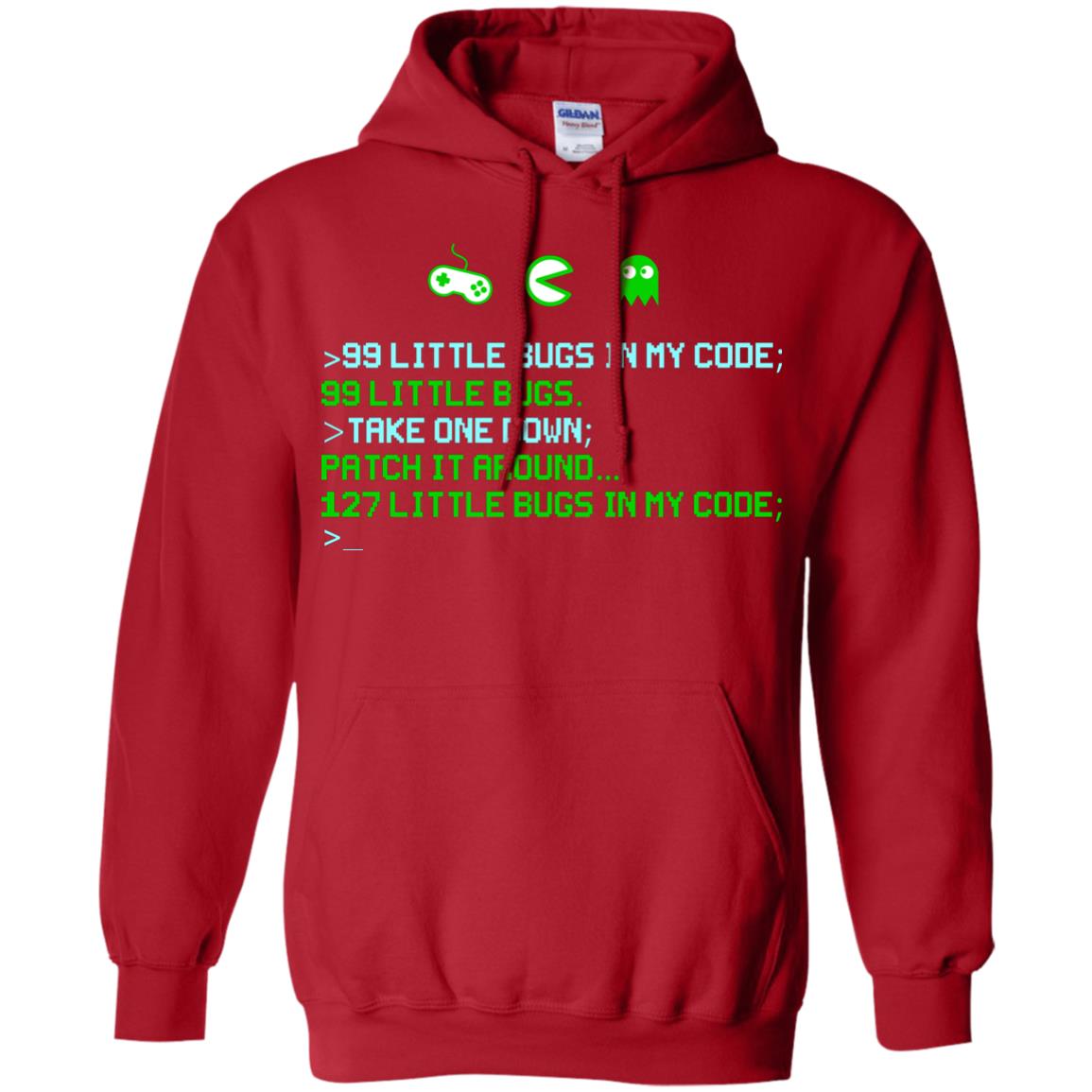99 Little Bugs In My Code Funny Programmer T-shirt Red