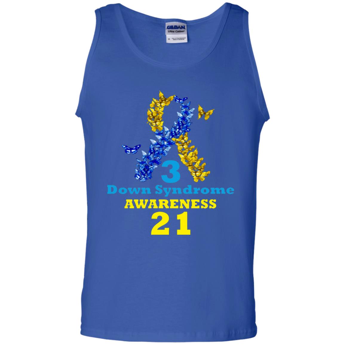 Down Syndrome Awareness Shirt Blue And Yellow Ribbons Royal