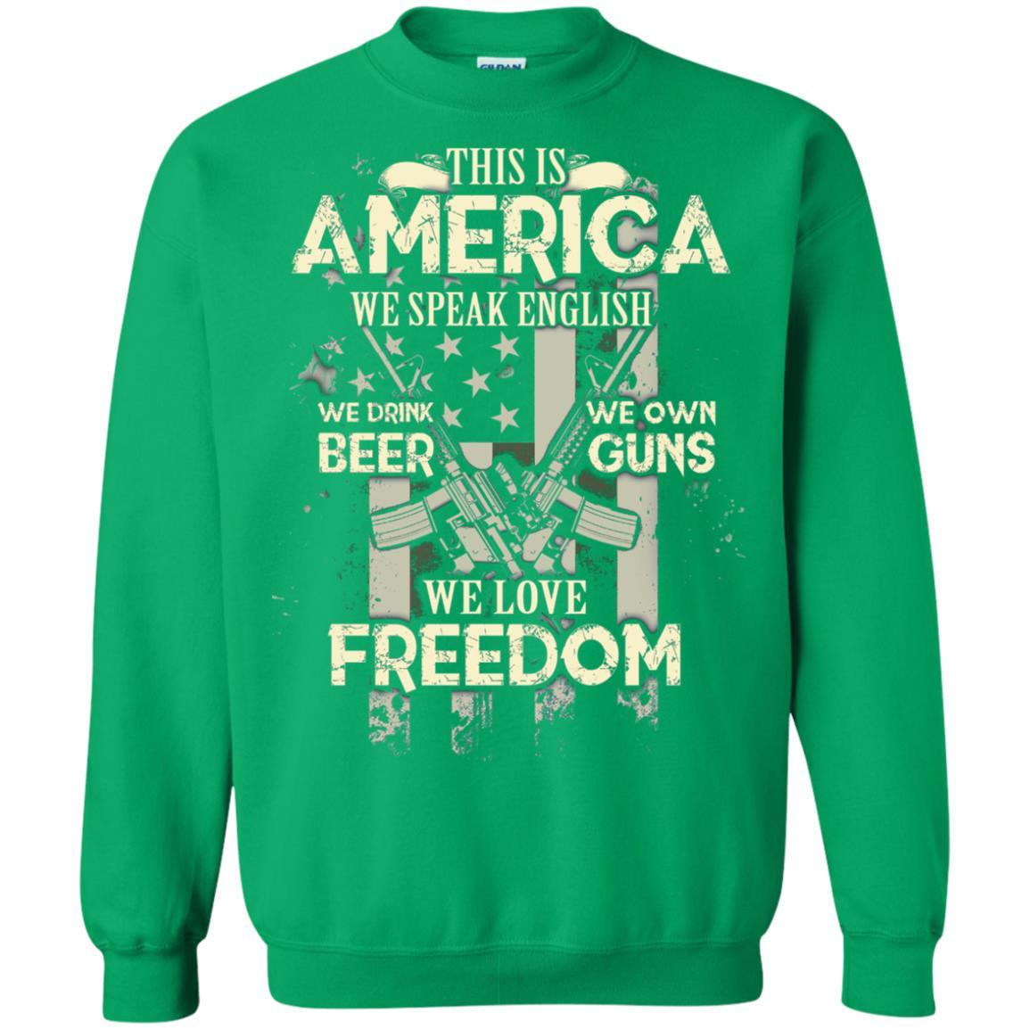 Military T-shirt This Is America We Speak English Irish Green