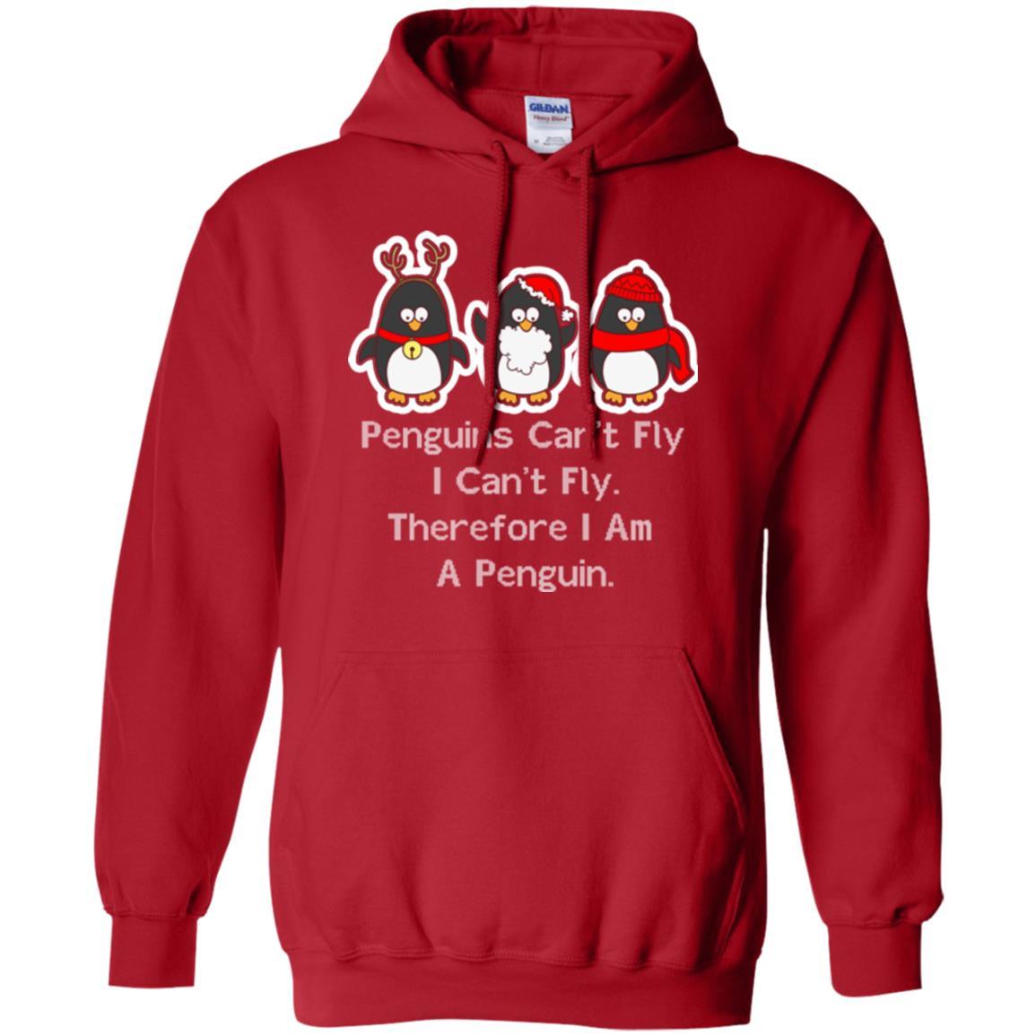 Penguin Lover T-shirt Penguins Can't Fly I Can't Fly Therefore I Am A Penguin Red