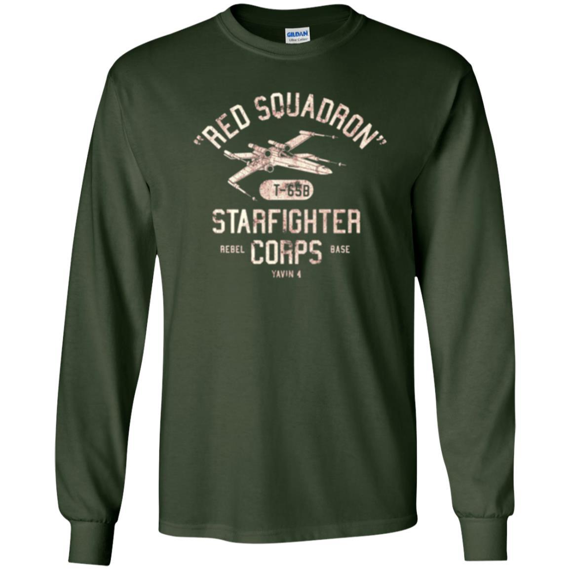 Film T-shirt Red Squadron T-65b Starfighter Rebel Corps Base Forest Green