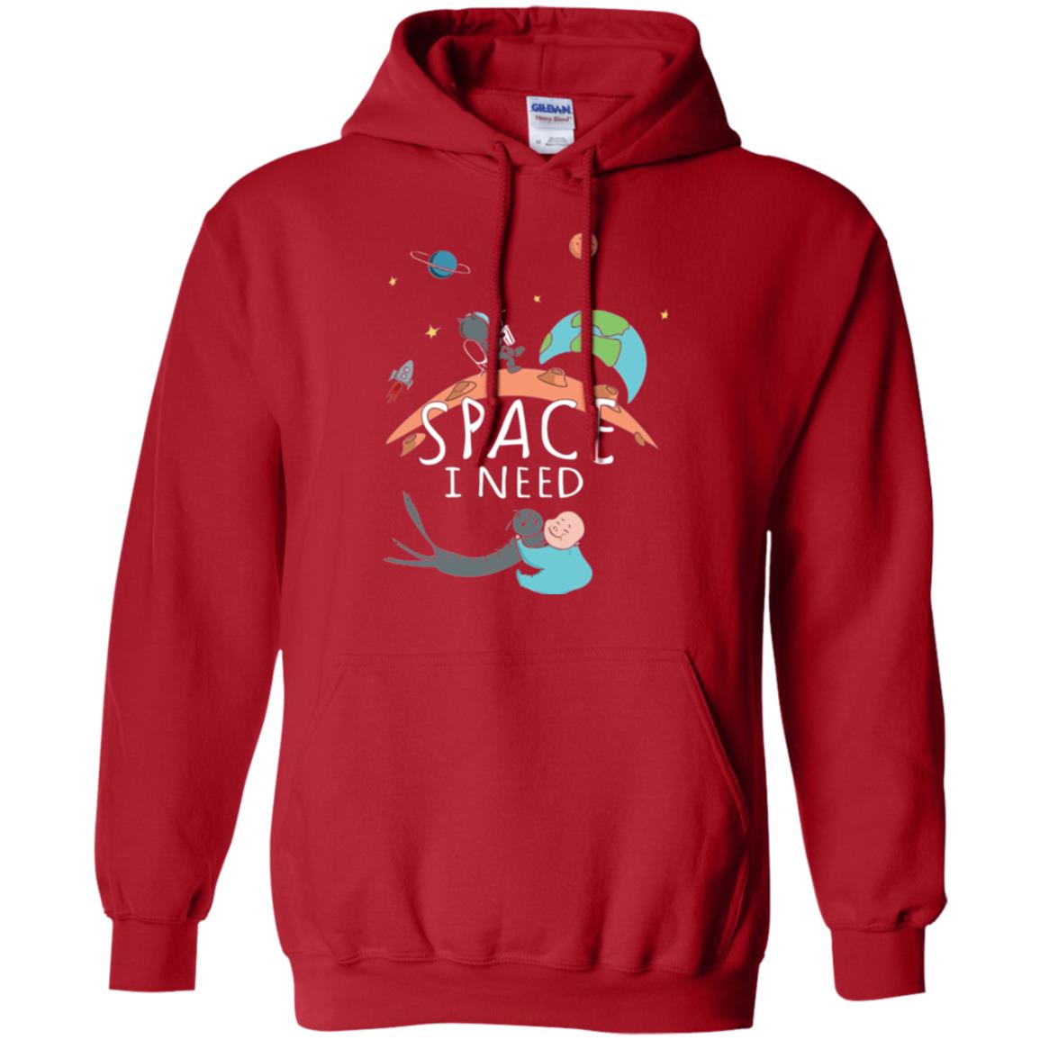 Funny Astronaut Universe Pun T-shirt I Need Space Red