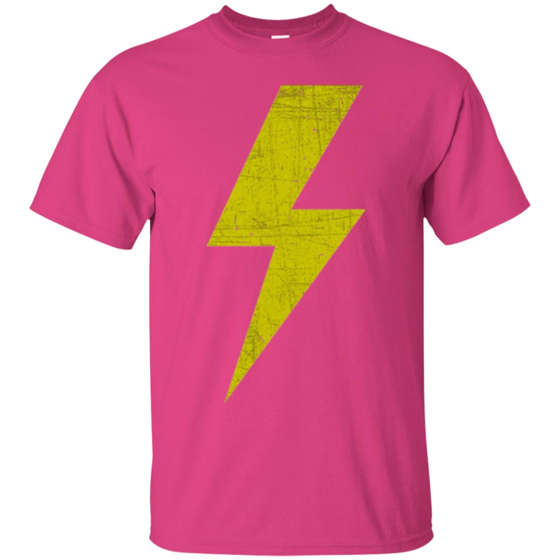 Retro Distressed Yellow Lighting Bolt T Shirt Heliconia