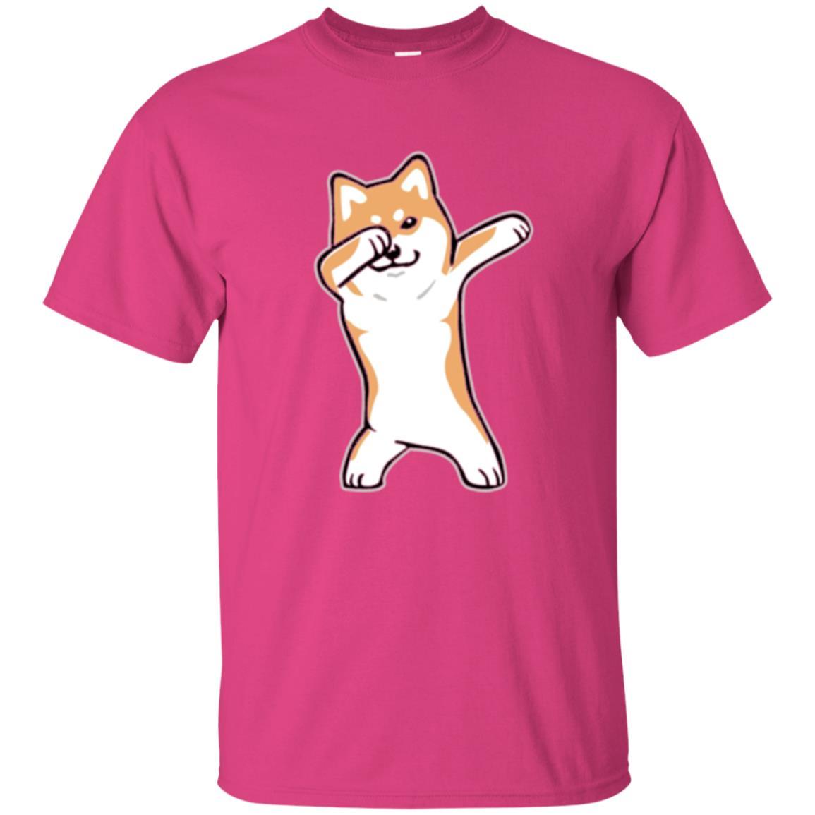 Dog Lover T-shirt Dabbing Shiba Inu Doge Heliconia