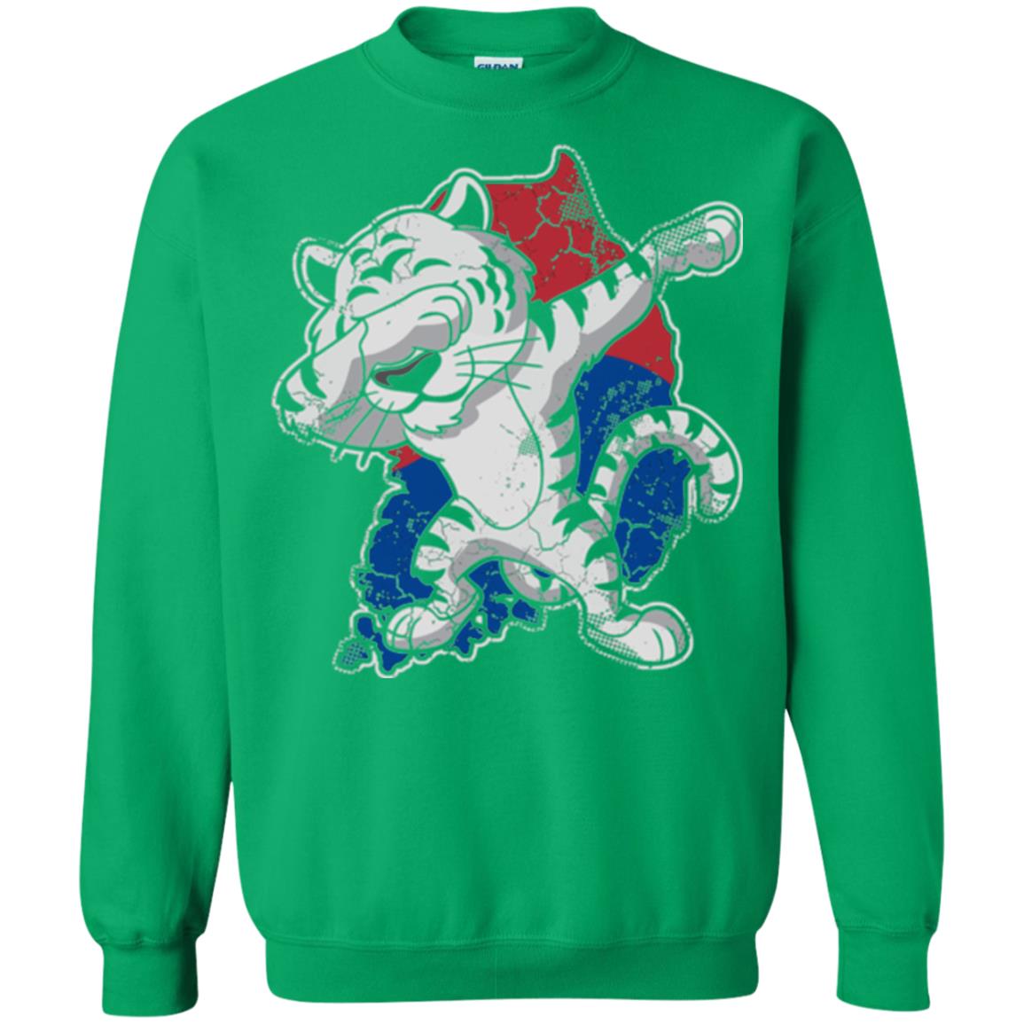 Dabbing White Tiger South Korea Flag T-shirt Irish Green