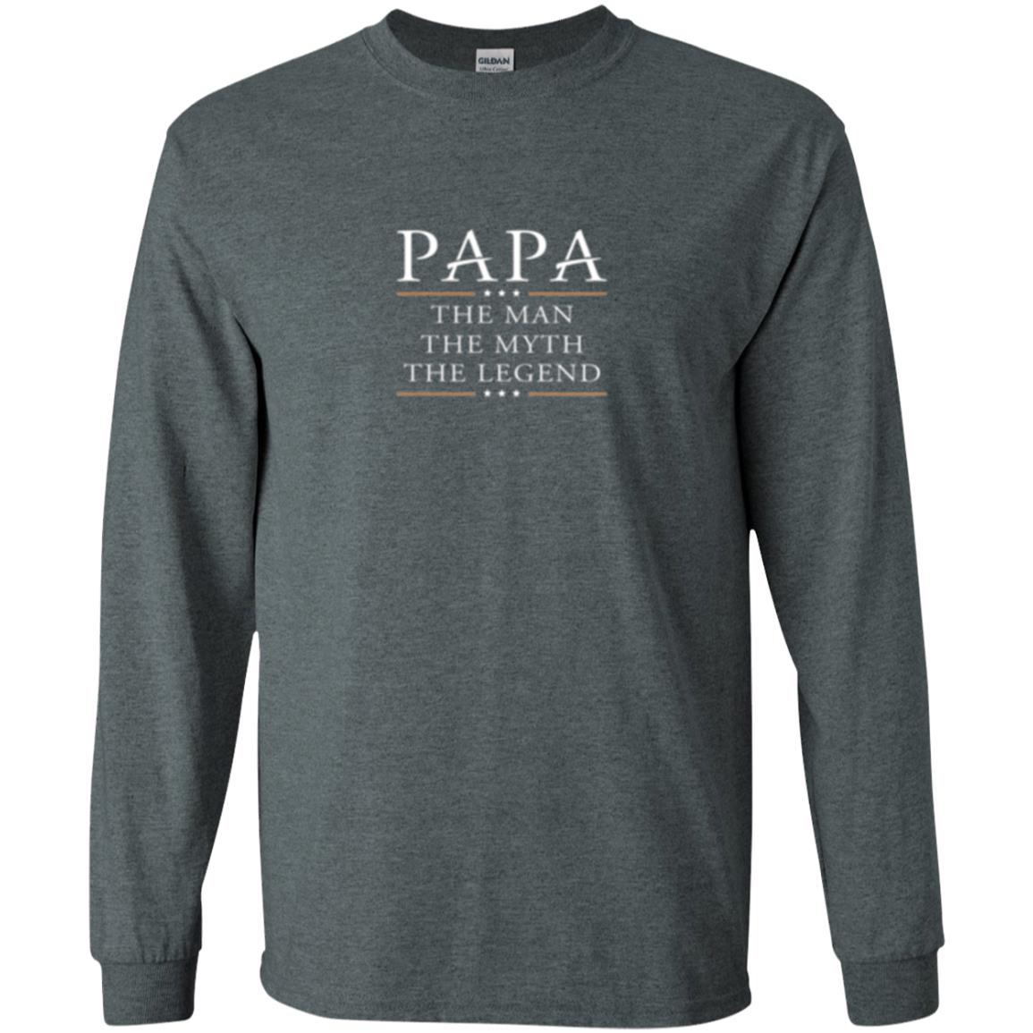 Family T-shirt Papa The Myth The Legend Dark Heather
