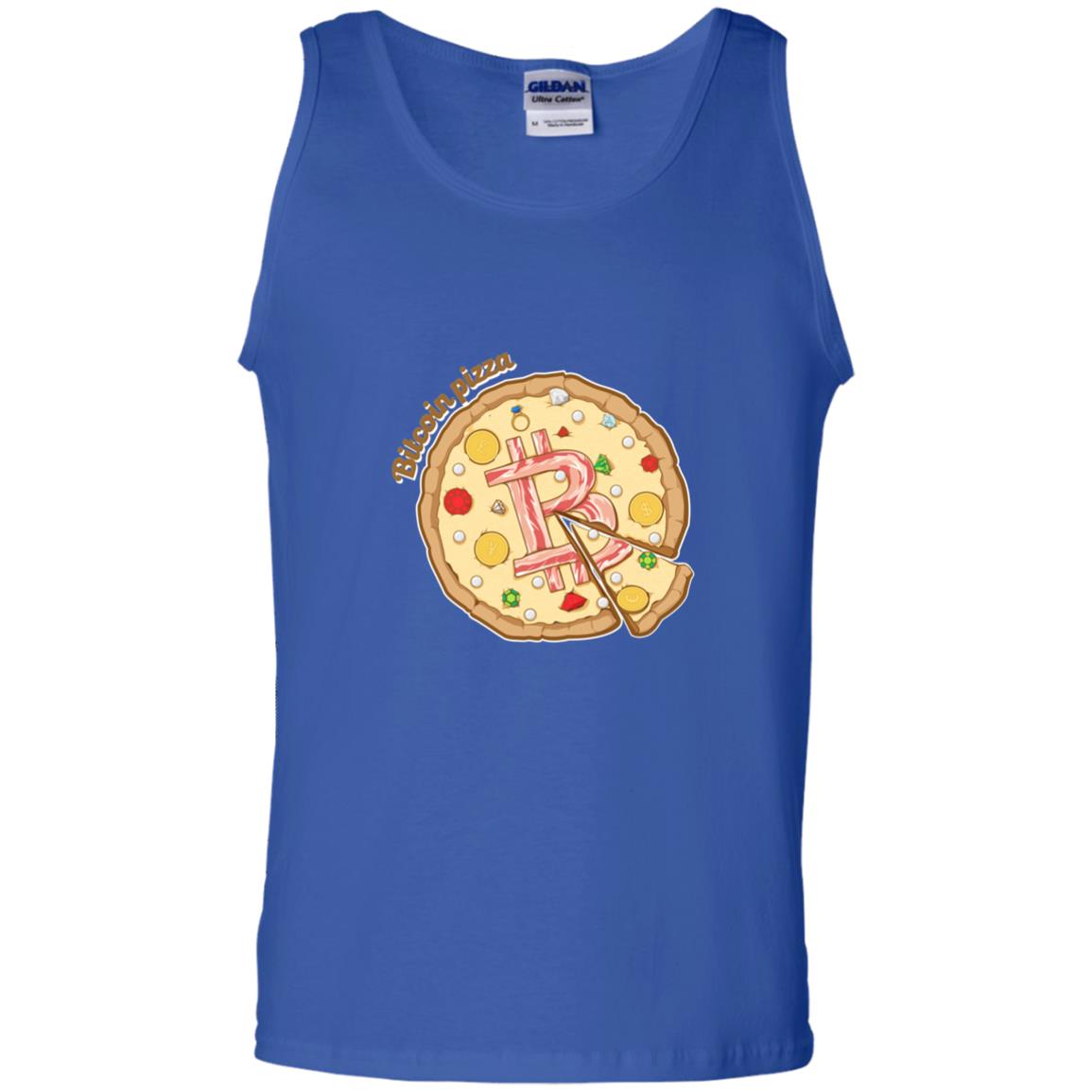 Funny Bitcoin Pizza T-shirt Crypto Currency Royal