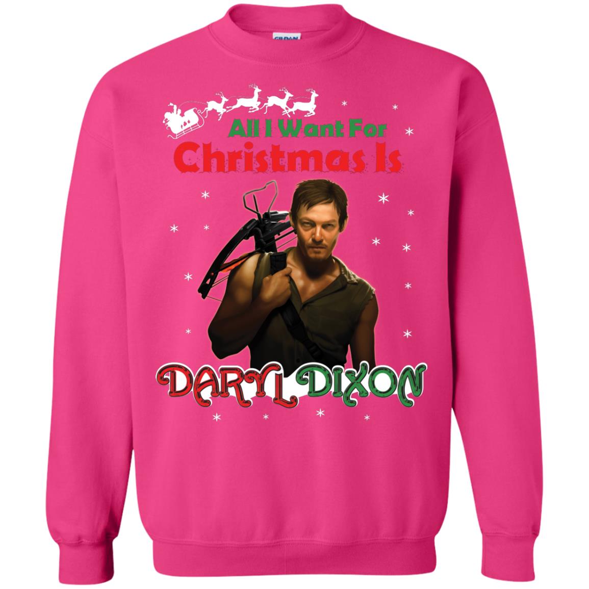 All I Want For Christmas Is Daryl Dixon Shirt Heliconia
