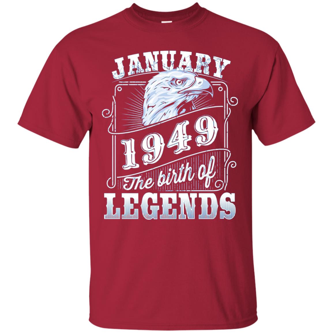 69th Birthday T-shirt January 1949 Birth Of Legend Cardinal