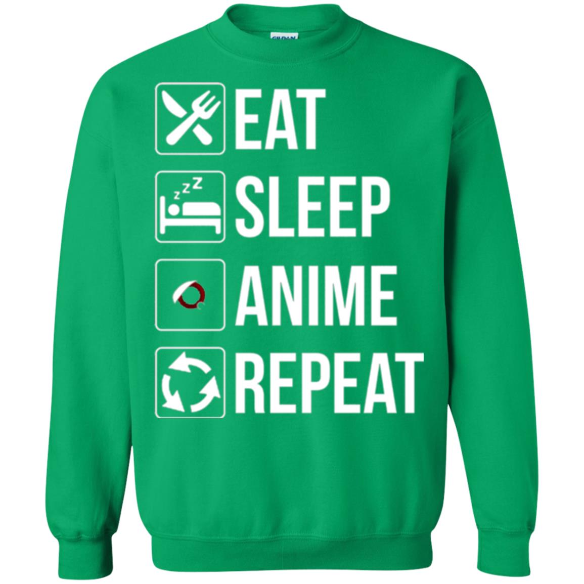 Anime Lovers T-shirt Eat Sleep Anime Repeat Irish Green