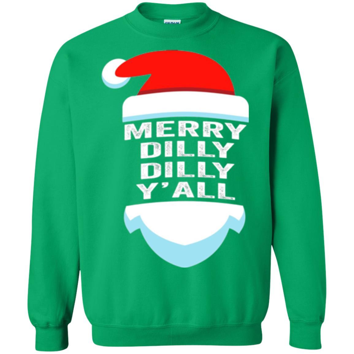 Christmas T-shirt Dilly Dilly Yall Santa Hat Christmas T-shirt Irish Green