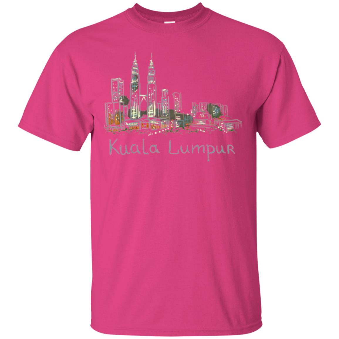 Kuala Lumpur Kl Panorama At Night T-shirt Heliconia