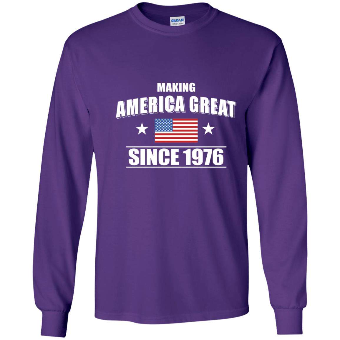 42th Birthday Shirt Making America Great Since 1976 Purple