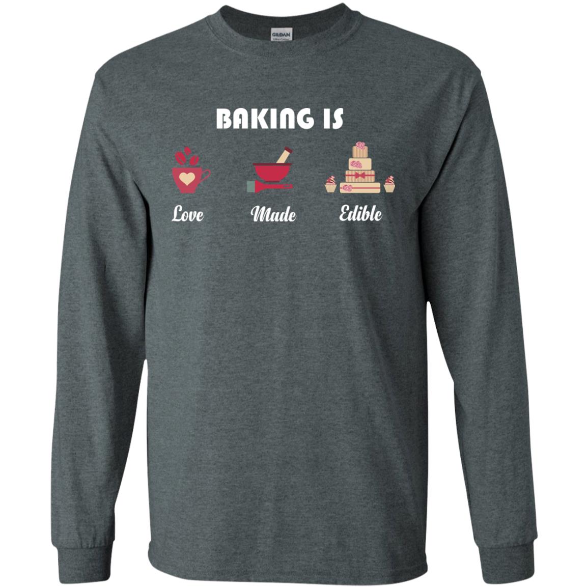 Baker T-shirt Baking Is Love Made Edible Dark Heather