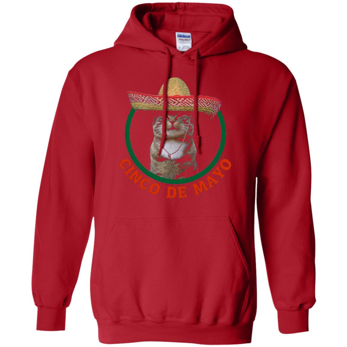 Cinco De Mayo Kitty Cat Funny Cute Meow Sombrero T-shirt Red