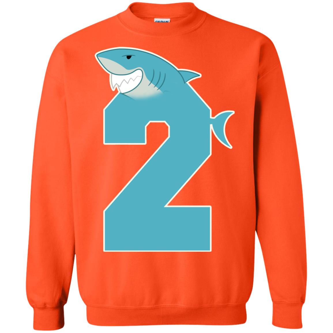2nd Birthday Shark Party Shirt Orange
