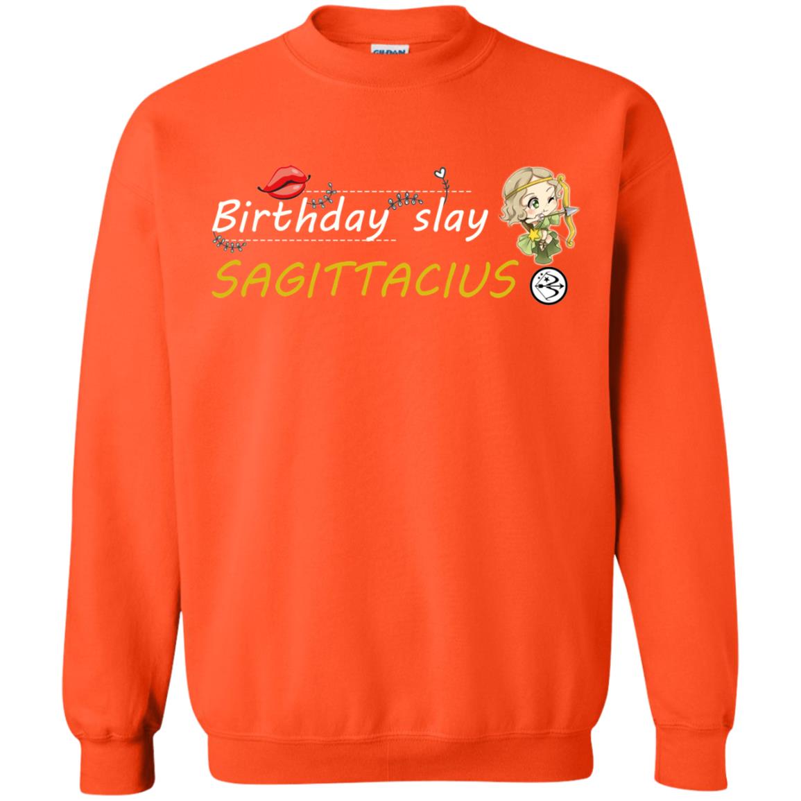 Cute Sagittarius Girl Birthday Lip Slay T-shirt Orange