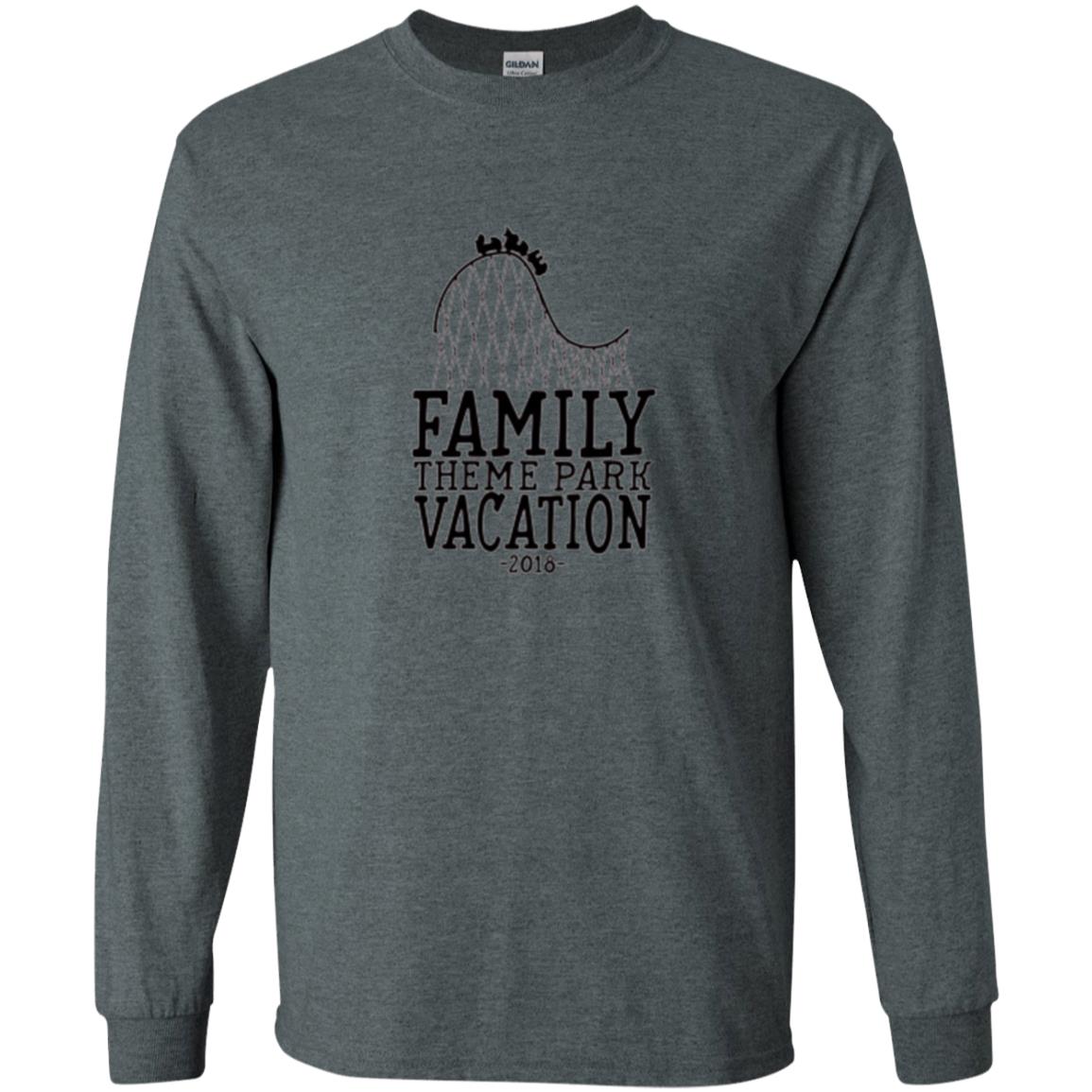 Family T-shirt Vacation 2018 Theme Park Roller Coaster Dark Heather