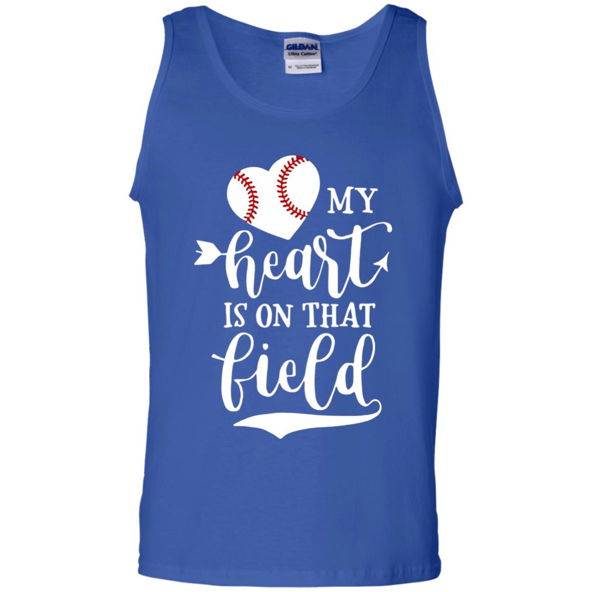 My Heart Is On That Field Softball Mom Shirt Royal