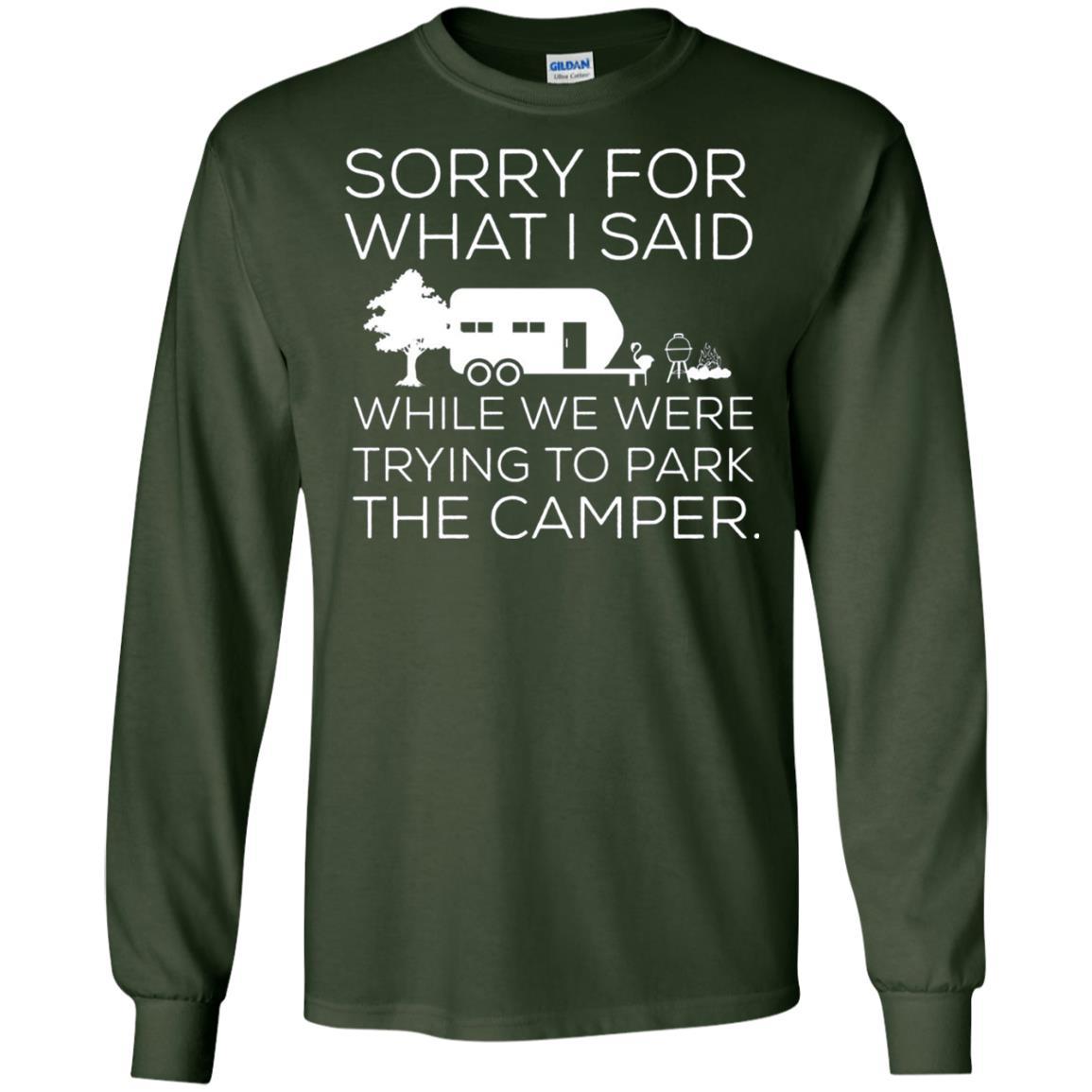 Camping T-shirt We Were Trying To Park The Camper Forest Green