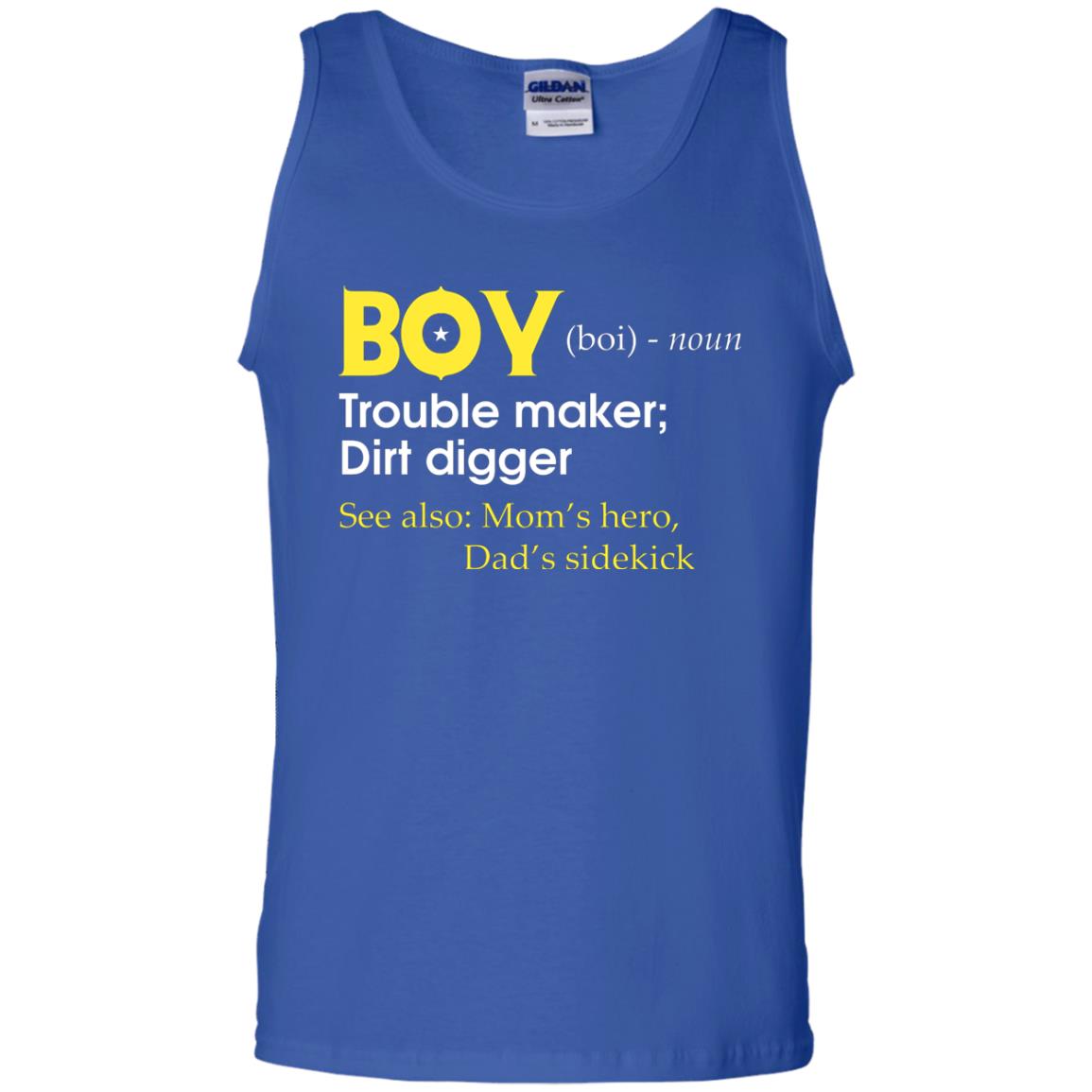 Boy Definition Trouble Maker Dirt Digger Shirt Royal