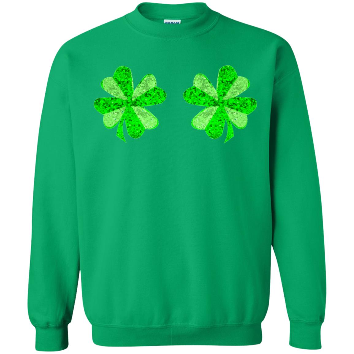 Funny Shamrock Boobs St Patricks Day T-shirt Irish Green
