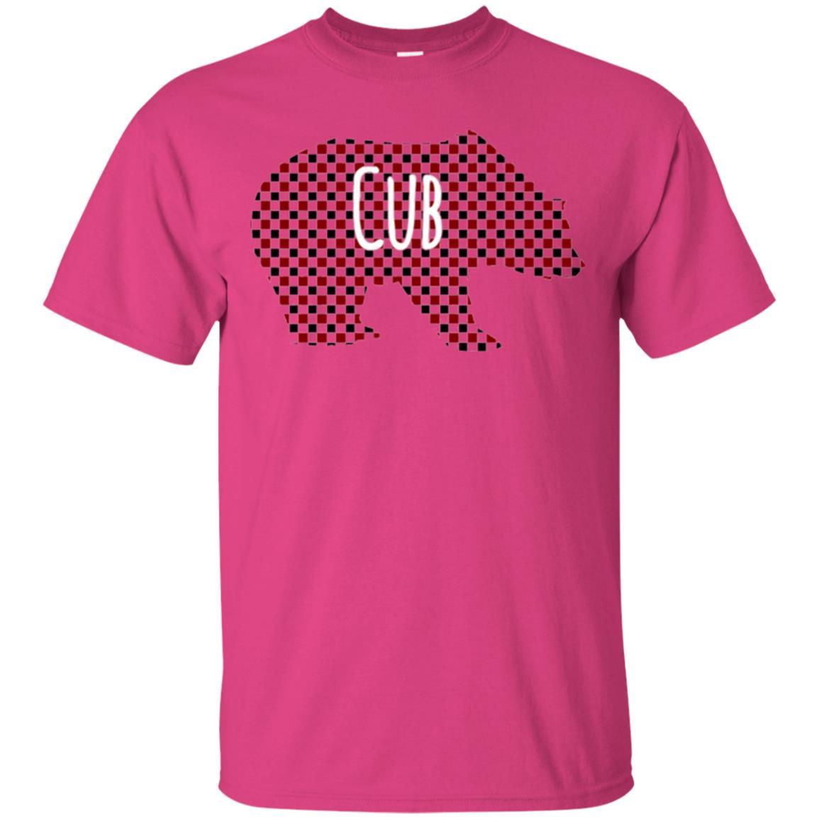 Family Christmas T-shirt Red Plaid Cub Bear Heliconia