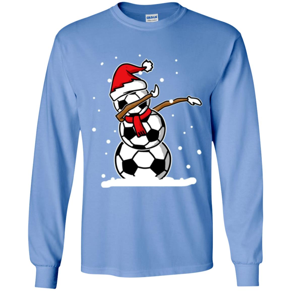 Christmas T-shirt Dabbing Snowman Ball Carolina Blue