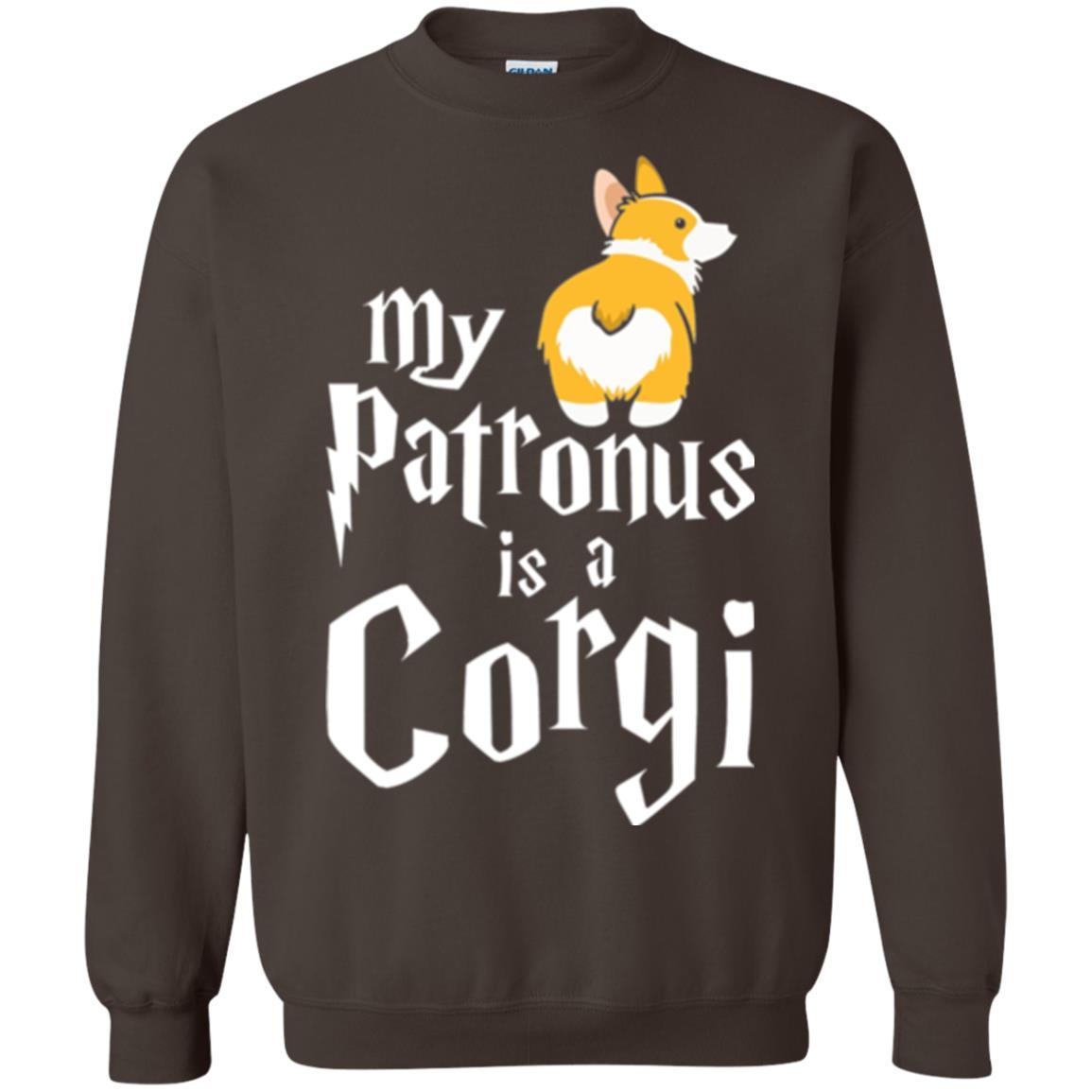Dog T-shirt My Patronus Is A Corgi T-shirt Dark Chocolate