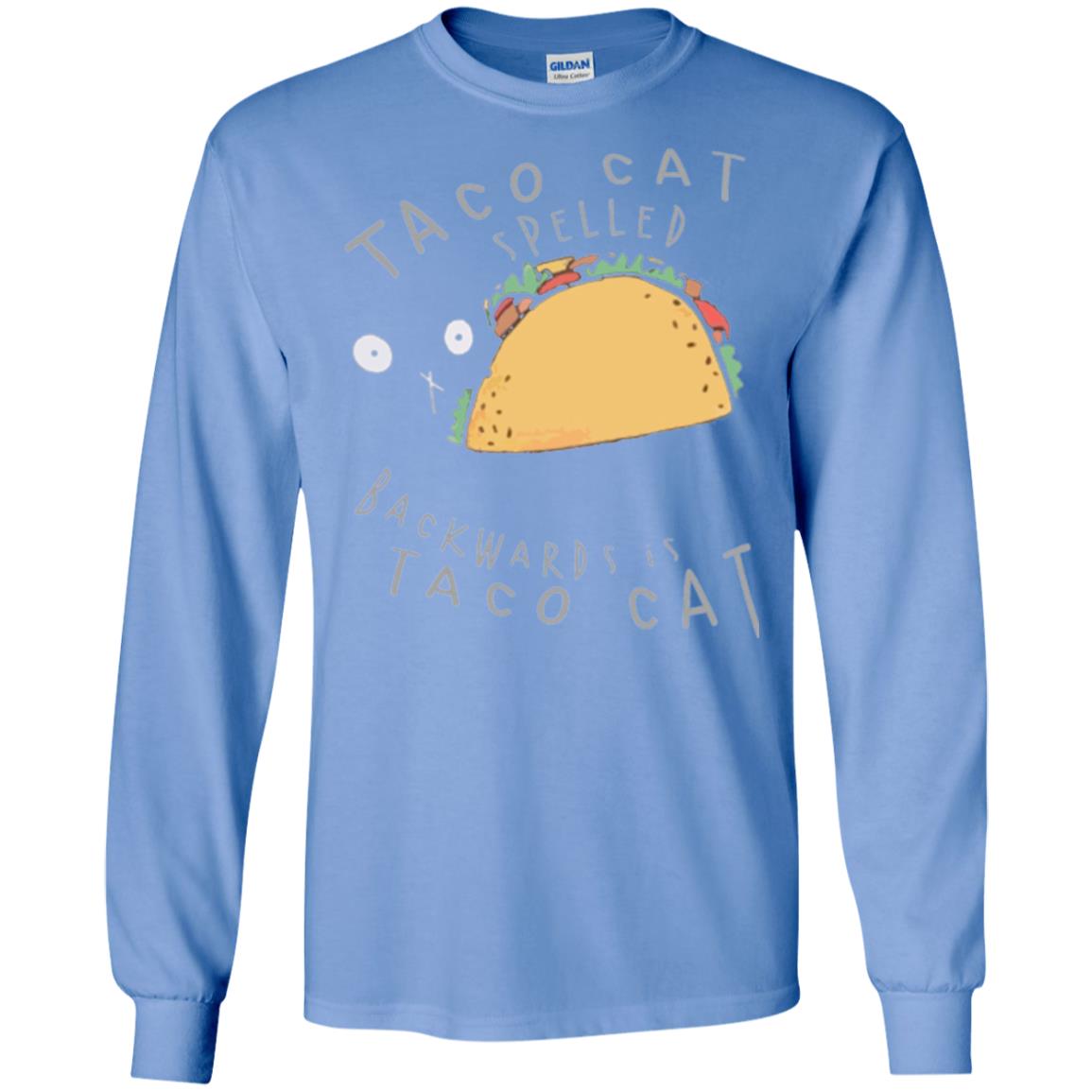 Cat Lovers T-shirt Taco Cat Spelled Backward Is Taco Cat Carolina Blue