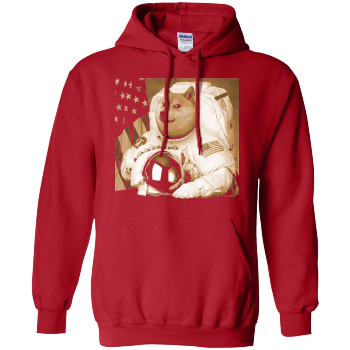 Astronomy T-shirt Dogecoin Moon Astronaut Crypto Red
