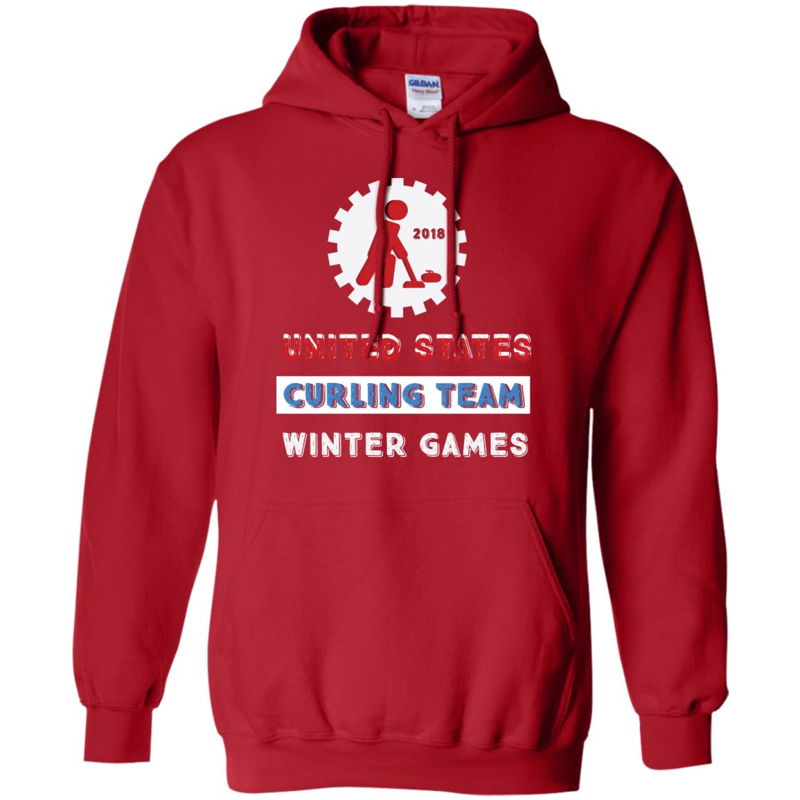 United States Curling Team Winter Games Curling Lover T-shirt Red