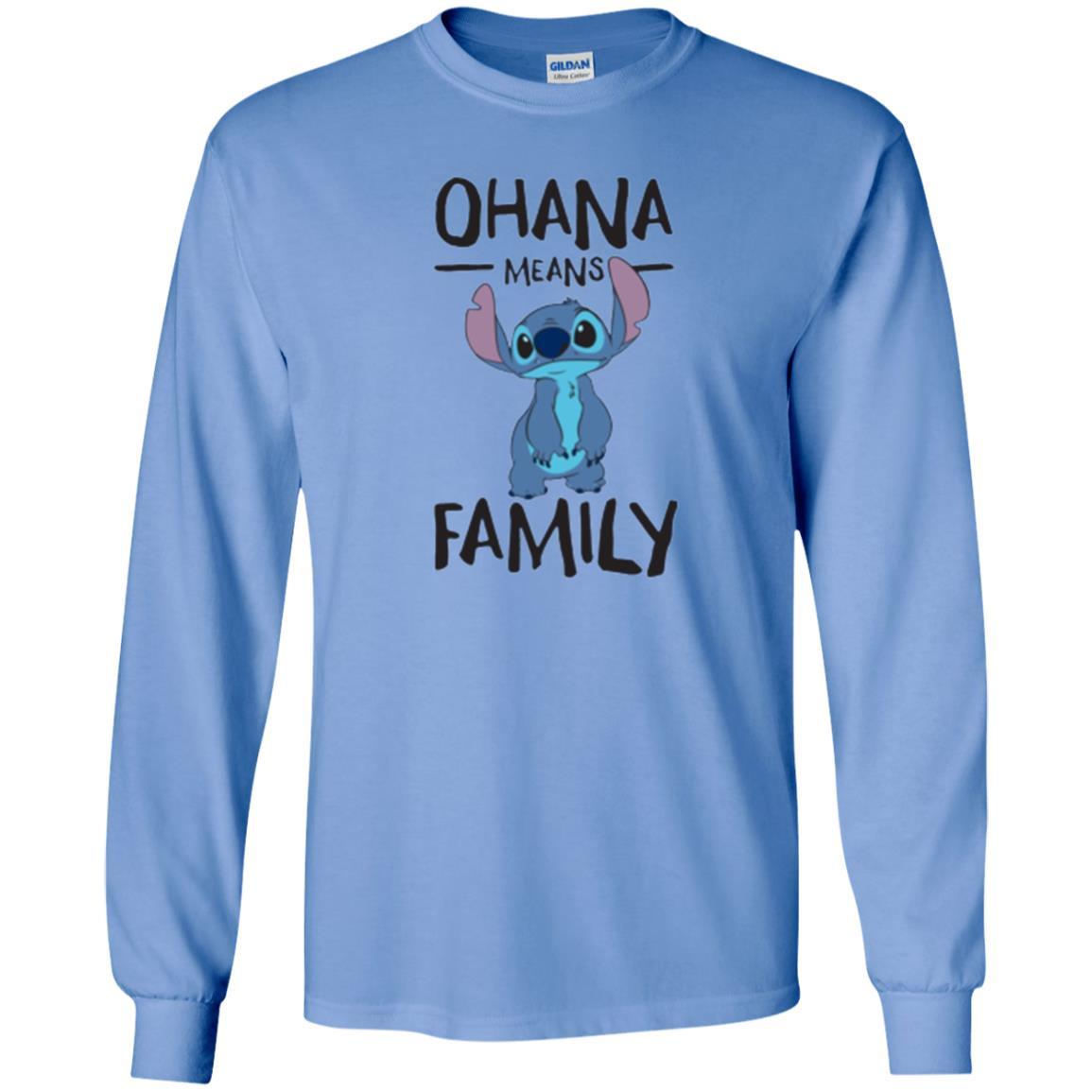 Disney Stitch T-shirt Ohana Means Family Carolina Blue