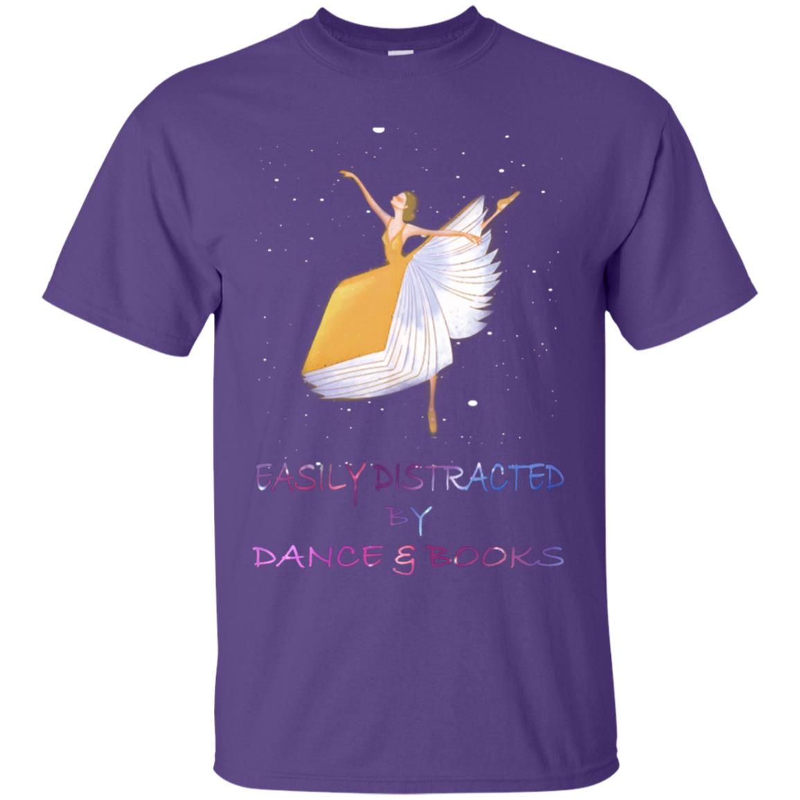 Easily Distracted By Dance And Read Books Shirt For Womens Purple