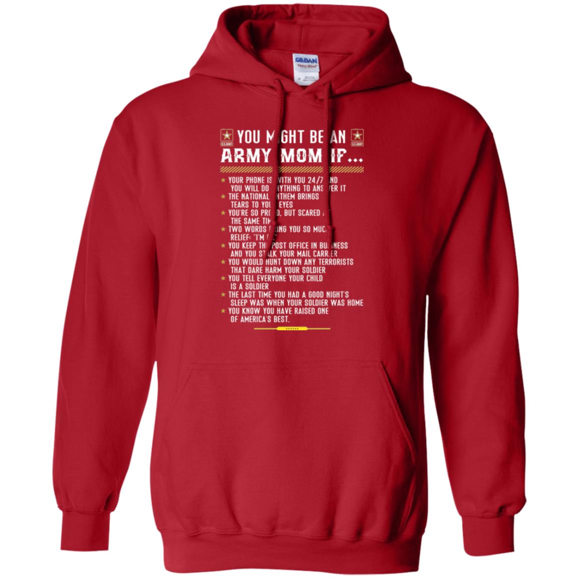 Veteran T-shirt You Might Be An Army Mom If Red