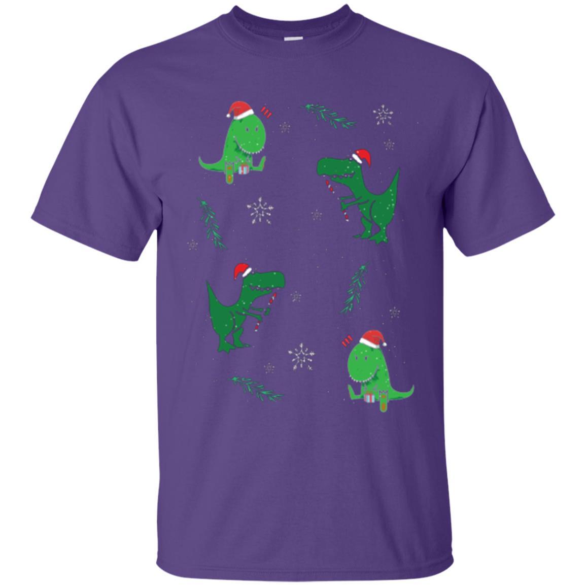 Funny Christmas T-shirt Merry Christmas Dinosaur Purple