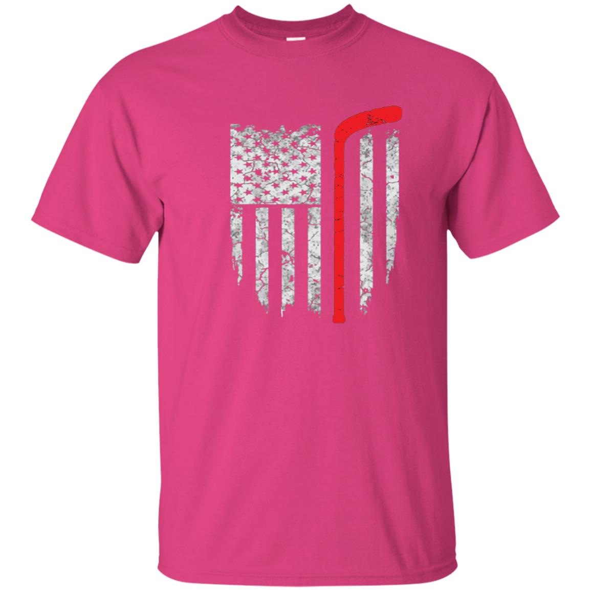 Hockey American Flag Hockey Lover T-shirt Heliconia