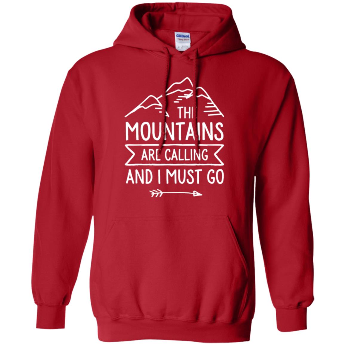 Climbing Mountain T-shirt The Mountains Are Calling And I Must Go Red