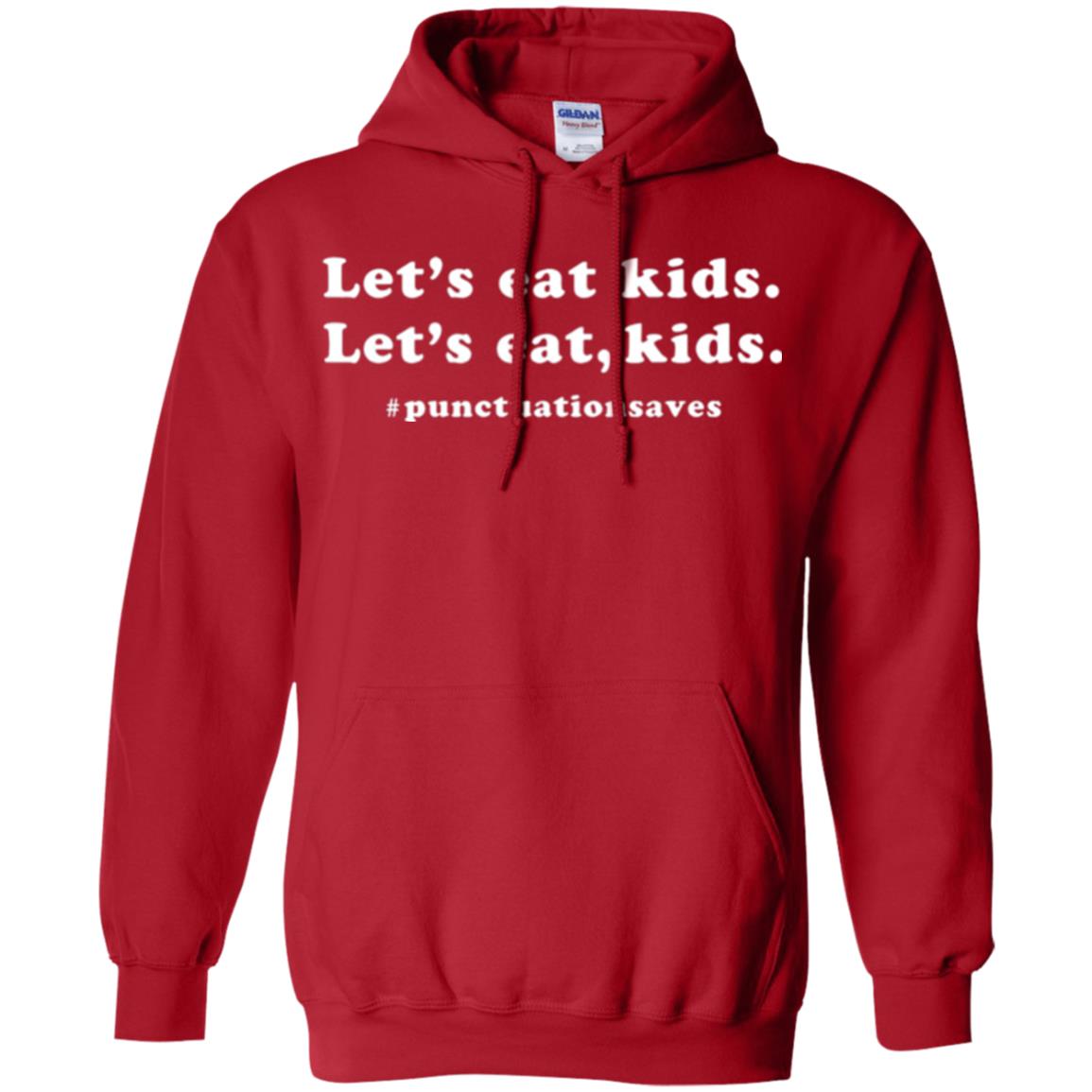 Funny Teacher T-shirt Let_s Eat Kids Punctuation Saves Red