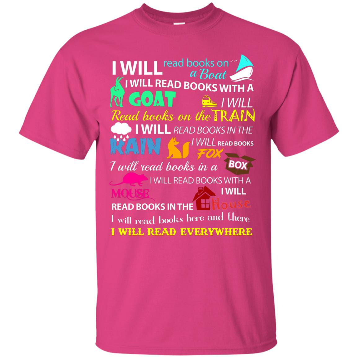 I Will Read Books On A Boat Bookworm T-shirt Heliconia