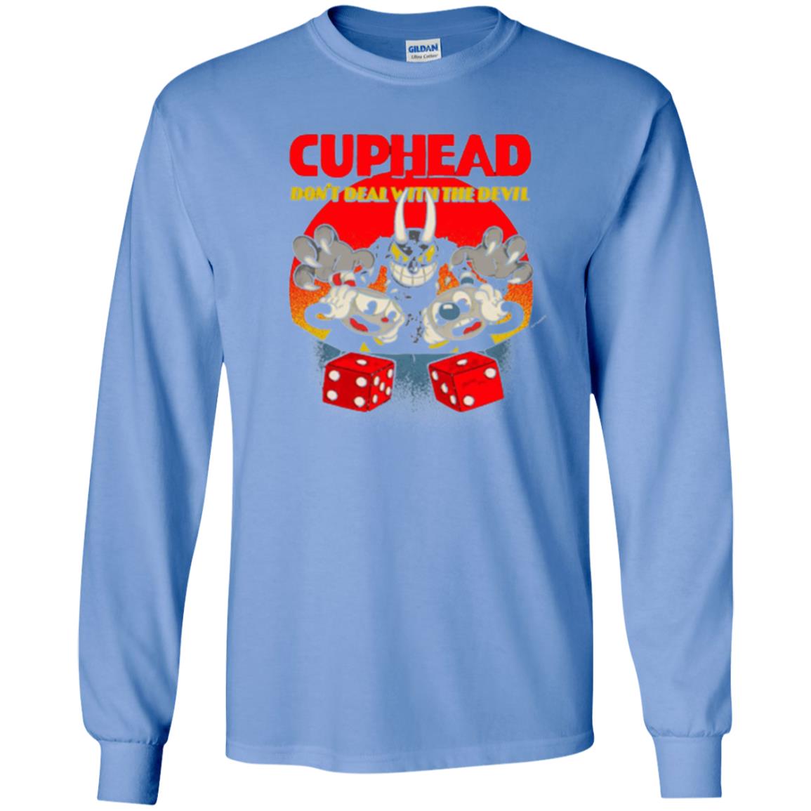 Gamer T-shirt Cuphead Don_t Deal With The Devil Carolina Blue