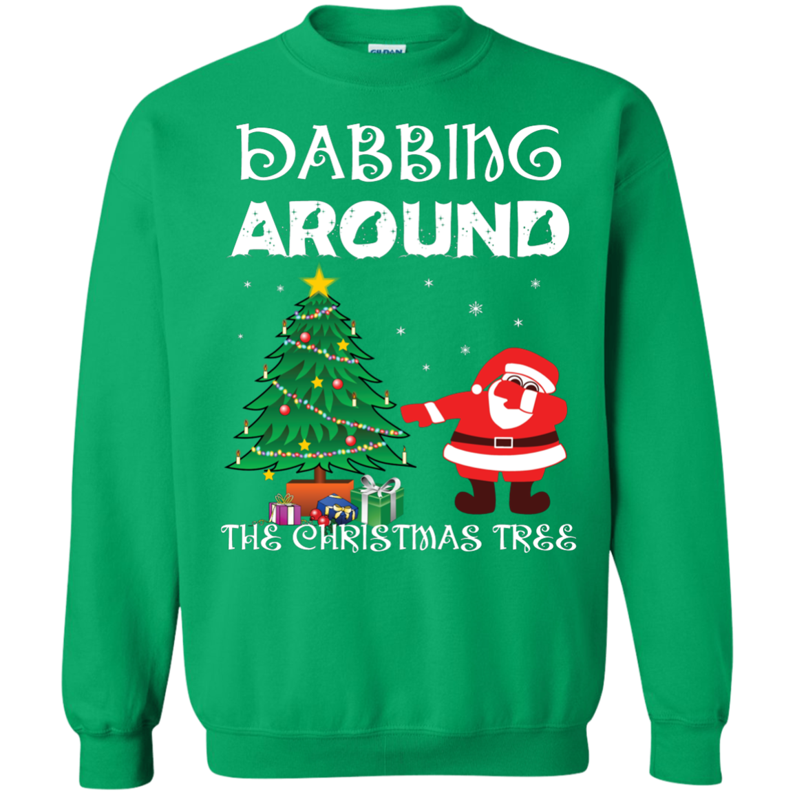 Christmas T-Shirt Dabbing Around The Christmas Tree Irish Green