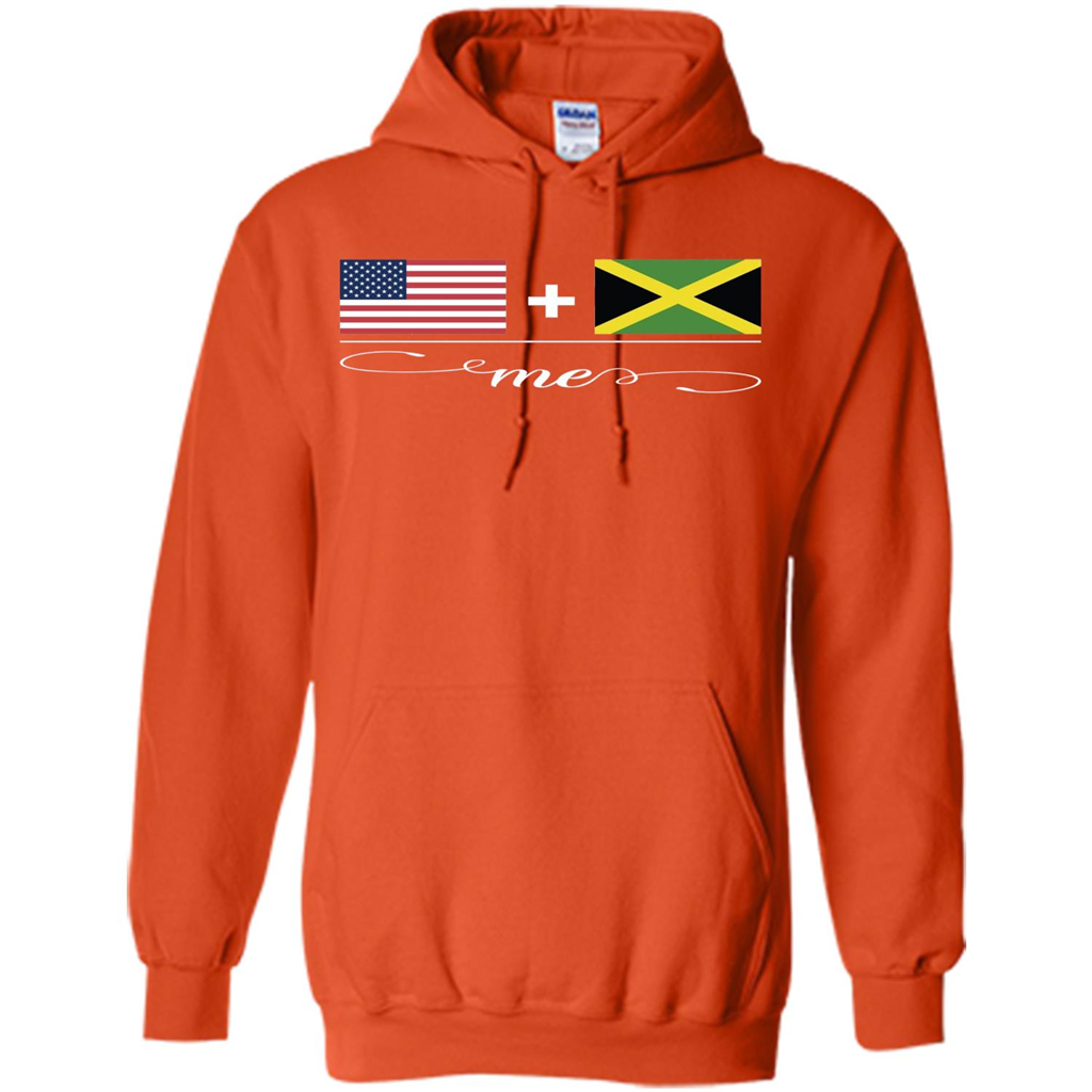 American + Jamaican = Me USA and Jamaica Flags T-shirt Orange